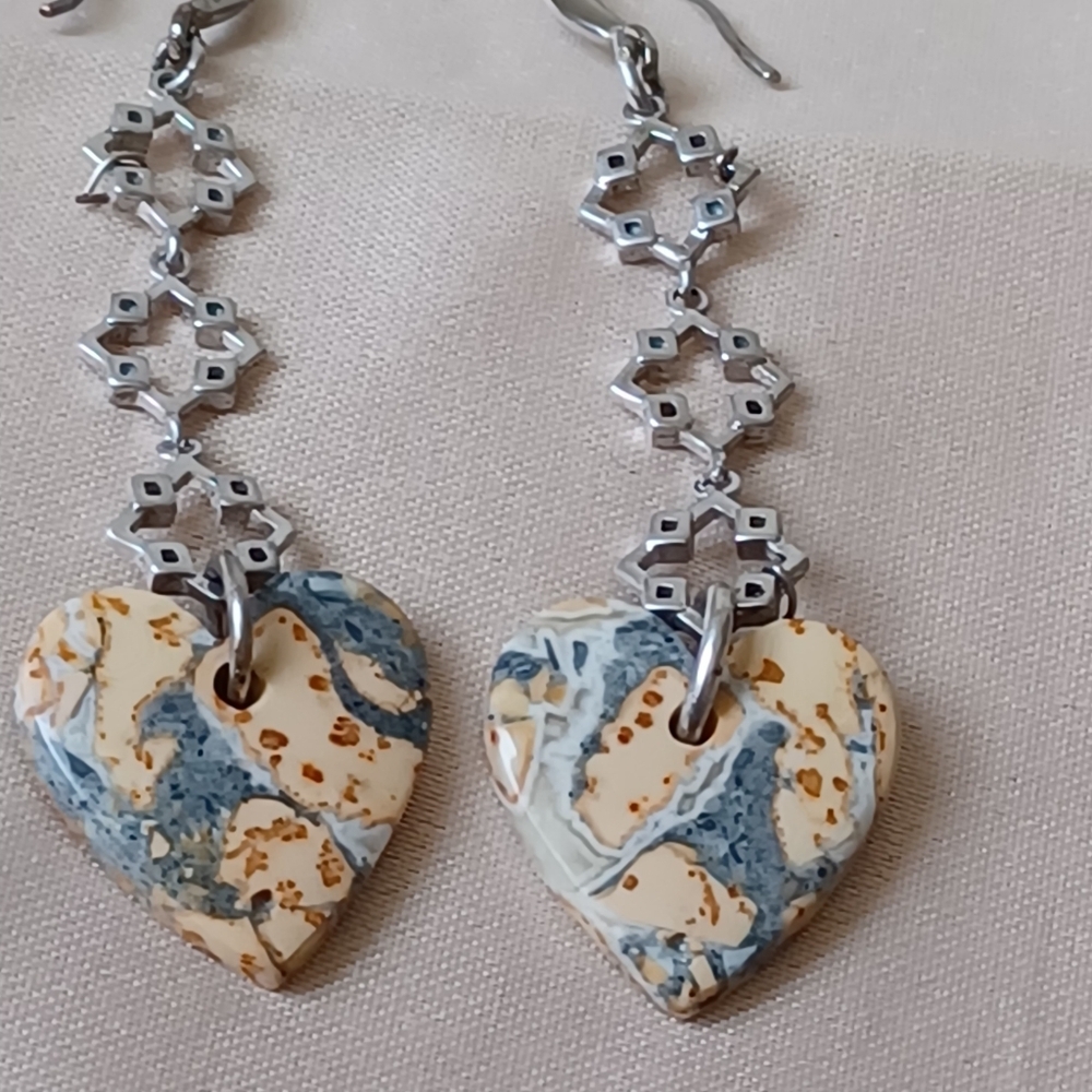 Unique design 925 Natural Maligano Jasper From Indonesia stone  Earrings